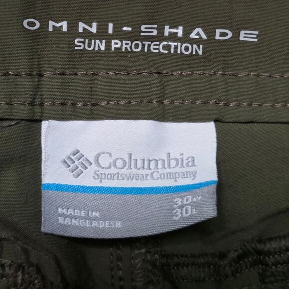 Columbia Convertible Hiking Pants Men’s 30x30 Olive Green Zip-Off Outdoor - Picture 2 of 6
